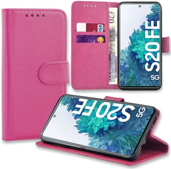 SAMSUNG GALAXY S20 FE PU LEATHER WALLET CASE – PINK